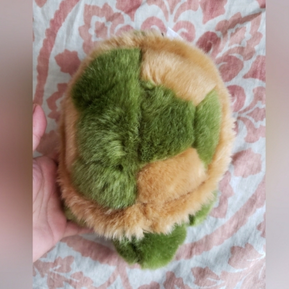 Unipak Green and Tan Turtle Plush Pet Toy